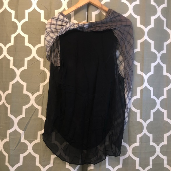 NICOLE MILLER ARTELIER CHECKED PRINTED SLEEVELESS BLOUSE Womens Medium - Picture 9 of 9